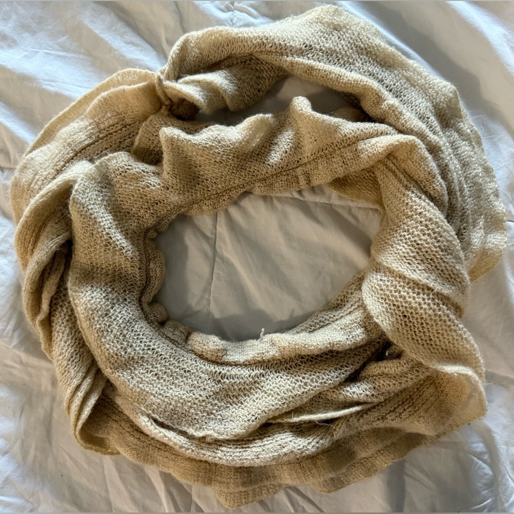 Cream and gold scarf